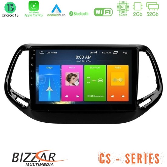 Bizzar CS Series 4Core Android13 2+32GB Jeep Compass 2017> Navigation Multimedia Tablet 10"