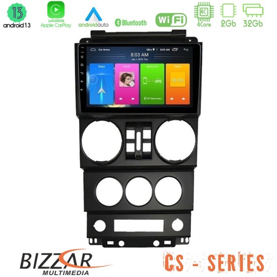 Bizzar CS Series 4Core Android13 2+32GB Jeep Wrangler 2008-2010 Navigation Multimedia Tablet 9"