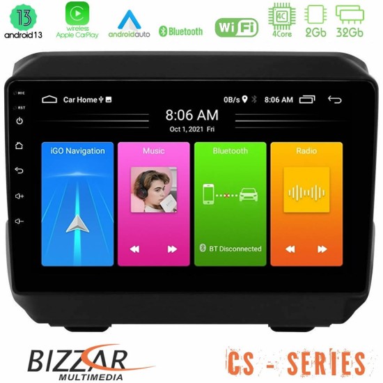 Bizzar CS Series 4Core Android13 2+32GB Jeep Wrangler 2018-> Navigation Multimedia Tablet 9"