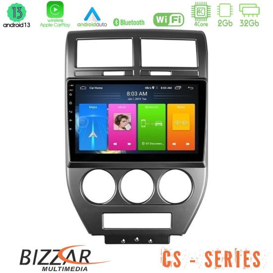 Bizzar CS Series 4Core Android13 2+32GB Jeep Compass/Patriot 2007-2009 Navigation Multimedia Tablet 10"