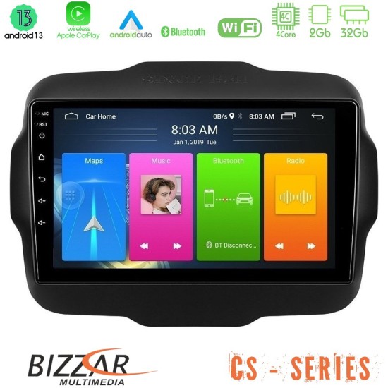 Bizzar CS Series 4Core Android13 2+32GB Jeep Renegade 2015-2019 Navigation Multimedia Tablet 9"