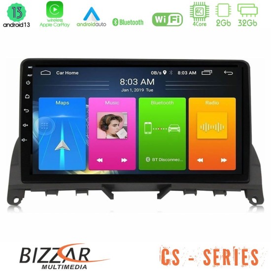 Bizzar CS Series 4Core Android13 2+32GB Mercedes C Class W204 Navigation Multimedia Tablet 9"