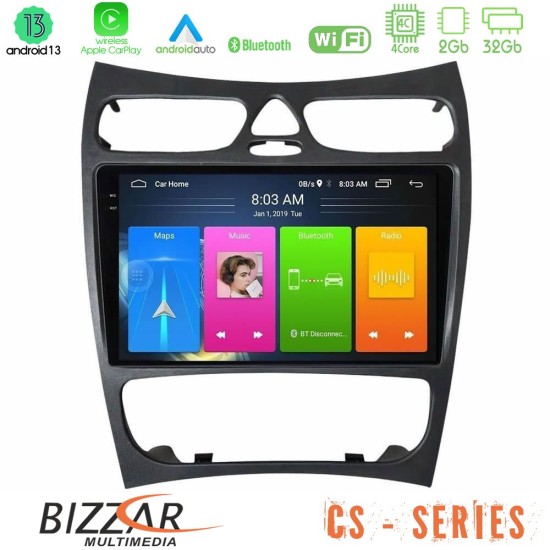 Bizzar CS Series 4Core Android13 2+32GB Mercedes CLK Class W209 2000-2004 Navigation Multimedia Tablet 9"