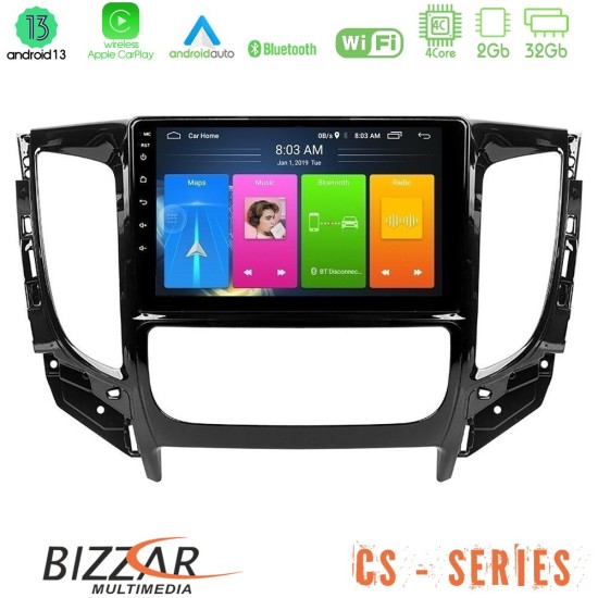 Bizzar CS Series 4Core Android13 2+32GB Mitsubishi L200 2016-> & Fiat Fullback (Auto A/C) Navigation Multimedia Tablet 9"