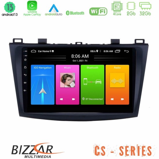 Bizzar CS Series 4Core Android13 2+32GB Mazda 3 2009-2014 Navigation Multimedia Tablet 9"