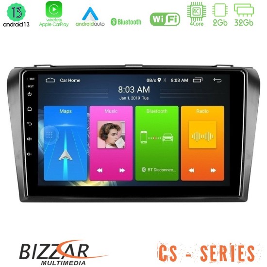 Bizzar CS Series 4Core Android13 2+32GB Mazda 3 2004-2009 Navigation Multimedia Tablet 9"