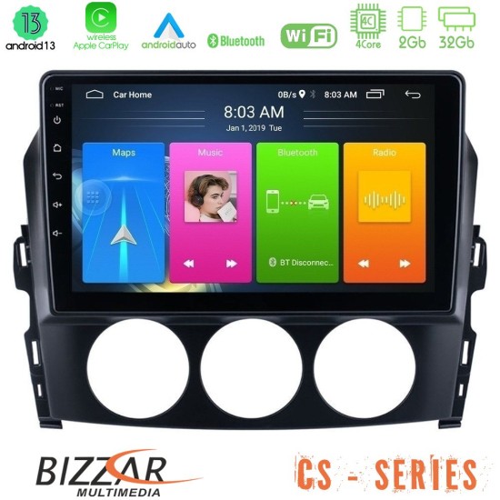 Bizzar CS Series 4Core Android13 2+32GB Mazda MX-5 2006-2008 Navigation Multimedia Tablet 9"