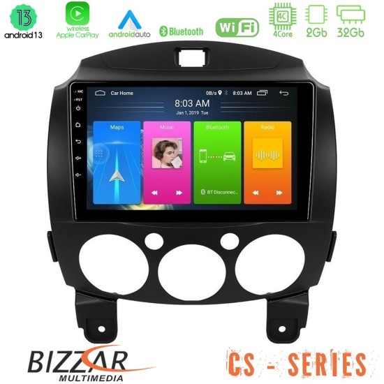 Bizzar CS Series 4Core Android13 2+32GB Mazda 2 2008-2014 Navigation Multimedia Tablet 9"