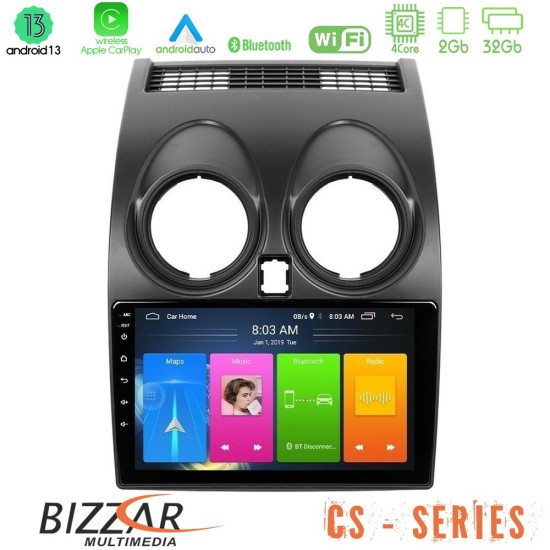 Bizzar CS Series 4Core Android13 2+32GB Nissan Qashqai J10 Navigation Multimedia Tablet 9"