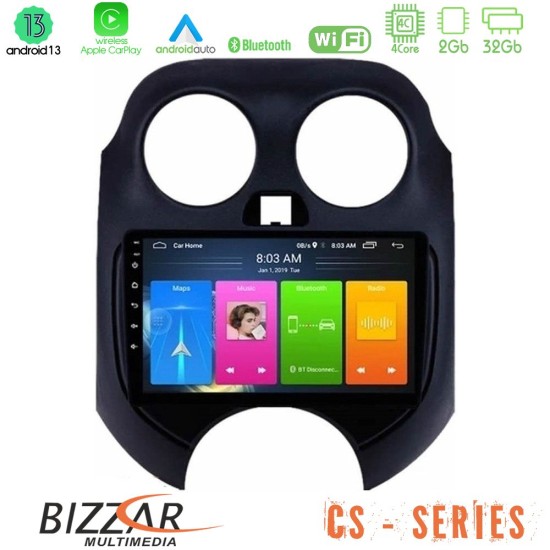 Bizzar CS Series 4Core Android13 2+32GB Nissan Micra 2011-2014 Navigation Multimedia Tablet 9"