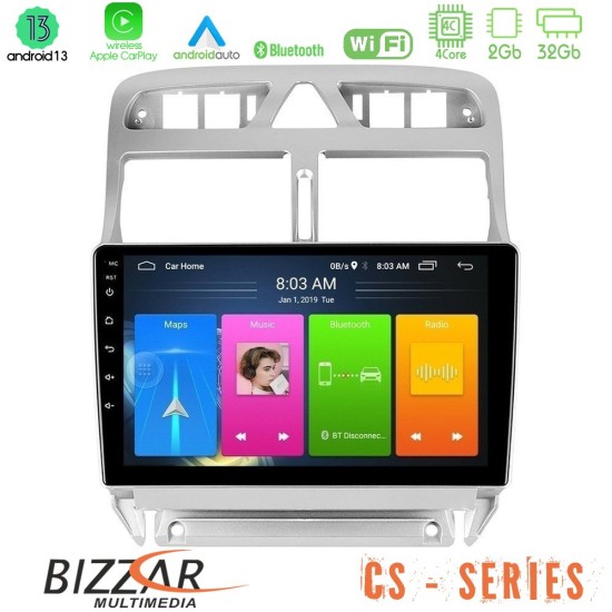 Bizzar CS Series 4Core Android13 2+32GB Peugeot 307 2002-2008 Navigation Multimedia Tablet 9"