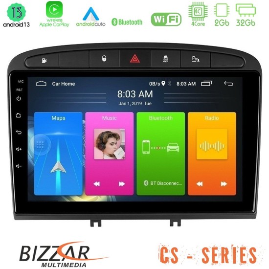 Bizzar CS Series 4Core Android13 2+32GB Peugeot 308/RCZ Navigation Multimedia Tablet 9"