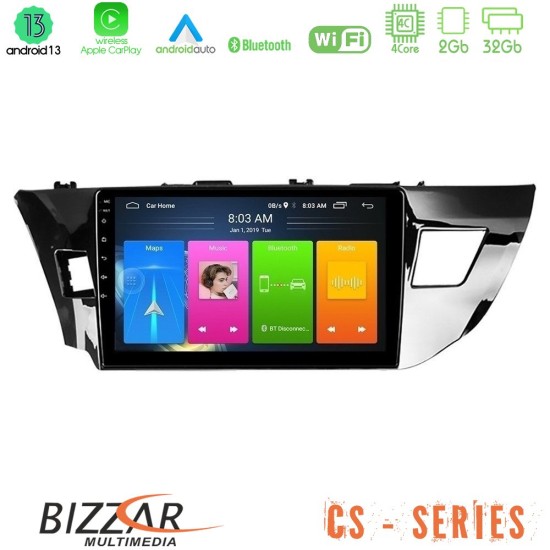 Bizzar CS Series 4Core Android13 2+32GB Toyota Corolla 2014-2016 Navigation Multimedia Tablet 10"