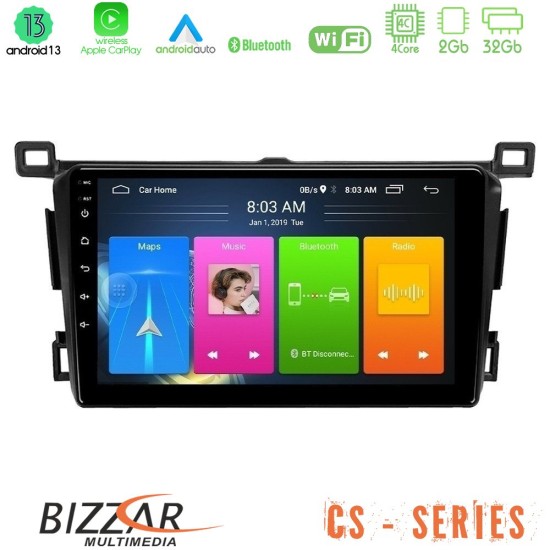 Bizzar CS Series 4Core Android13 2+32GB Toyota RAV4 2013-2018 Navigation Multimedia Tablet 9"