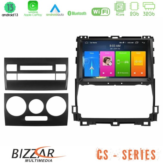 Bizzar CS Series 4Core Android13 2+32GB Toyota Land Cruiser J120 2002-2009 Navigation Multimedia Tablet 9"