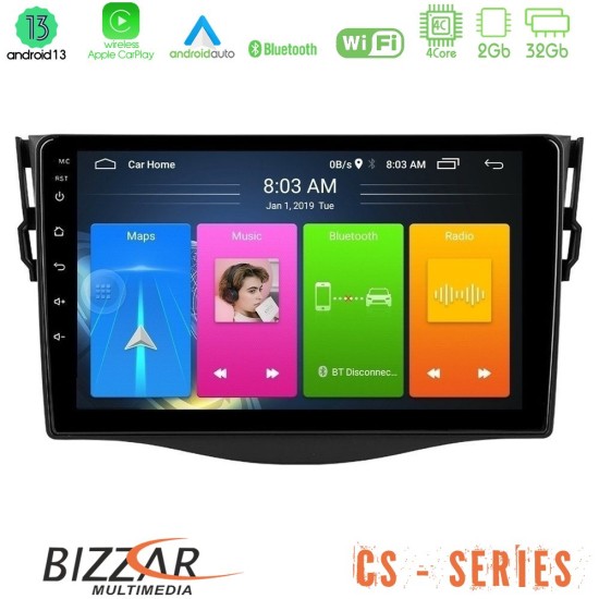 Bizzar CS Series 4Core Android13 2+32GB Toyota RAV4 Navigation Multimedia Tablet 9"