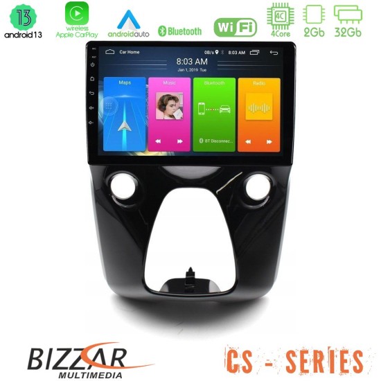 Bizzar CS Series 4Core Android13 2+32GB Toyota Aygo | Citroen C1 | Peugeot 108 Navigation Multimedia 10"