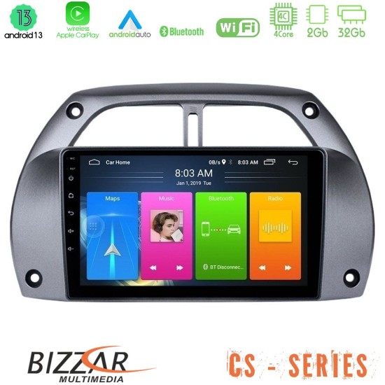 Bizzar CS Series 4Core Android13 2+32GB Toyota RAV4 2001 - 2006 Navigation Multimedia Tablet 9"