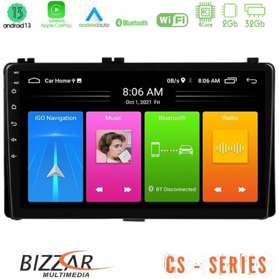 Bizzar CS Series 4Core Android13 2+32GB Toyota Corolla/Auris 2017-2019  Navigat-ion Multimedia Tablet 9"