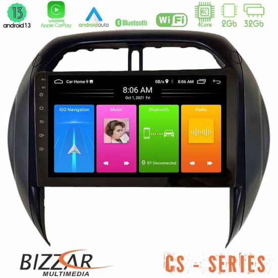 Bizzar CS Series 4Core Android13 2+32GB Toyota RAV4 2001-2005 (Auto A/C) Navigation Multimedia Tablet 9"