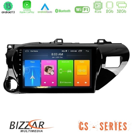 Bizzar CS Series 4Core Android13 2+32GB Toyota Hilux 2017-2021 Navigation Multimedia Tablet 10"