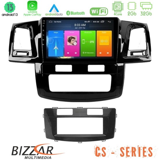 Bizzar CS Series 4Core Android13 2+32GB Toyota Hilux 2007-2011 Navigation Multimedia Tablet 9"