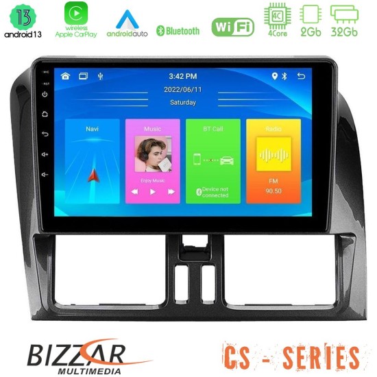 Bizzar CS Series 4Core Android13 2+32GB Volvo XC60 2009-2012 Navigation Multimedia Tablet 9"