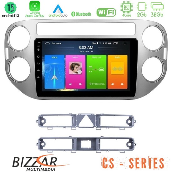 Bizzar CS Series 4Core Android13 2+32GB VW Tiguan Navigation Multimedia Tablet 9"