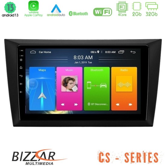 Bizzar CS Series 4Core Android13 2+32GB Vw Golf 6 Navigation Multimedia Tablet 9"