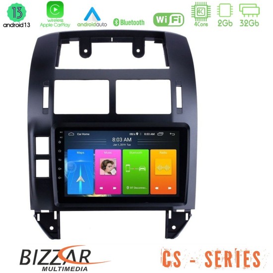 Bizzar CS Series 4Core Android13 2+32GB VW Polo 2002-2009 Navigation Multimedia Tablet 9"