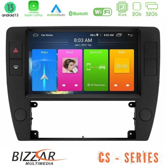 Bizzar CS Series 4Core Android13 2+32GB VW Passat B5 2001-2005 Navigation Multimedia Tablet 9"