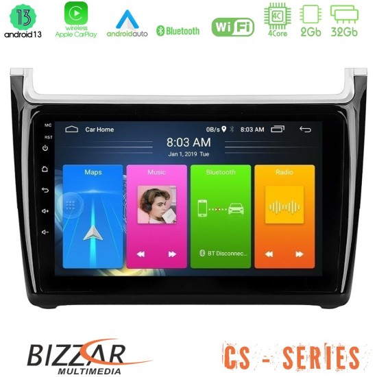 Bizzar CS Series 4Core Android13 2+32GB Vw Polo Navigation Multimedia Tablet 9"