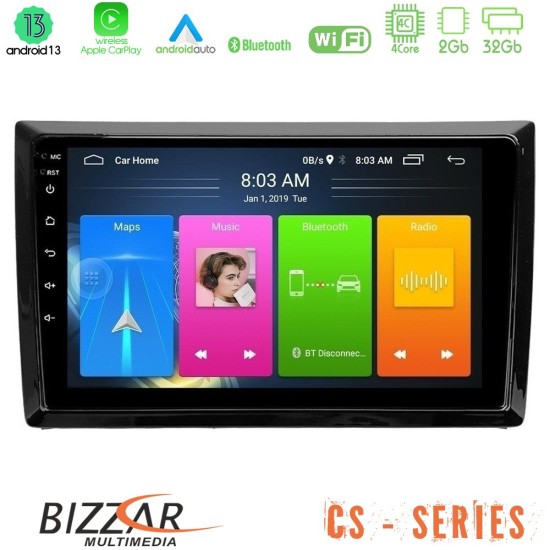 Bizzar CS Series 4Core Android13 2+32GB VW Beetle Navigation Multimedia Tablet 9"