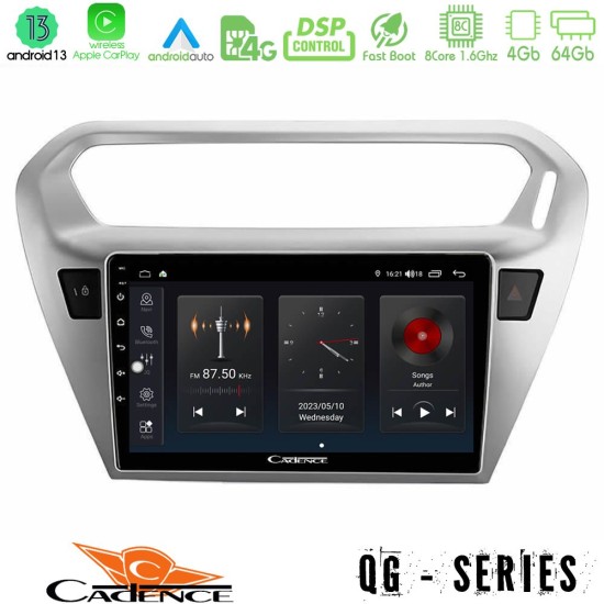 Cadence QG Series 8Core Android13 4+64GB Citroën C-Elysée / Peugeot 301 Navigation Multimedia Tablet 9"