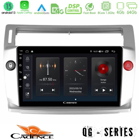 Cadence QG Series 8Core Android13 4+64GB Citroen C4 2004-2010 Navigation Multimedia Tablet 9"