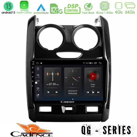 Cadence QG Series 8Core Android13 4+64GB Dacia Duster 2014-2018 Navigation Multimedia Tablet 9"