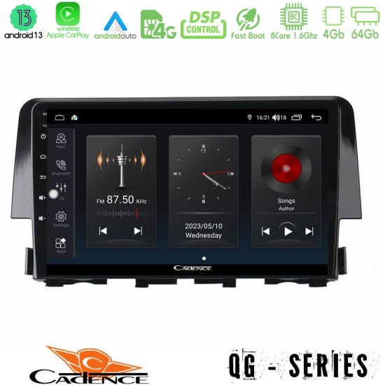 Cadence QG Series 8Core Android13 4+64GB Honda Civic 2016-2020 Navigation Multimedia Tablet 9"