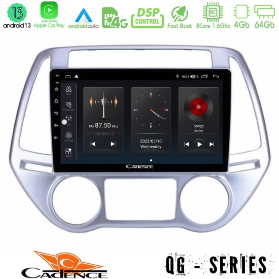 Cadence QG Series 8Core Android13 4+64GB Hyundai i20 2012-2014 Navigation Multimedia Tablet 9"