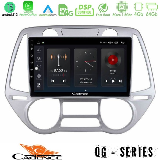 Cadence QG Series 8Core Android13 4+64GB Hyundai i20 2009-2012 Auto A/C Navigation Multimedia Tablet 9"