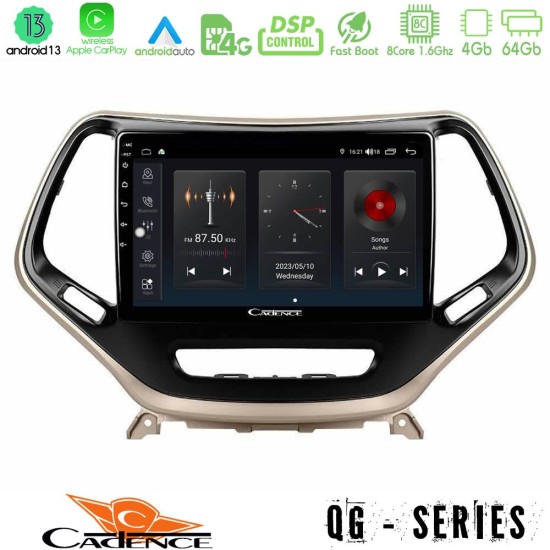 Cadence QG Series 8Core Android13 4+64GB Jeep Cherokee 2014-2019 Navigation Multimedia Tablet 9"