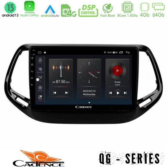 Cadence QG Series 8Core Android13 4+64GB Jeep Compass 2017> Navigation Multimedia Tablet 10"
