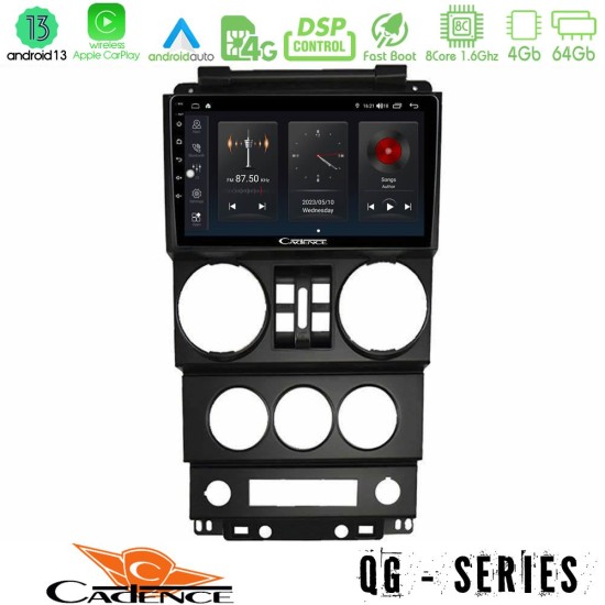 Cadence QG Series 8Core Android13 4+64GB Jeep Wrangler 2008-2010 Navigation Multimedia Tablet 9"
