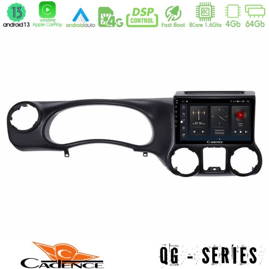 Cadence QG Series 8Core Android13 4+64GB Jeep Wrangler 2011-2014 Navigation Multimedia Tablet 10"