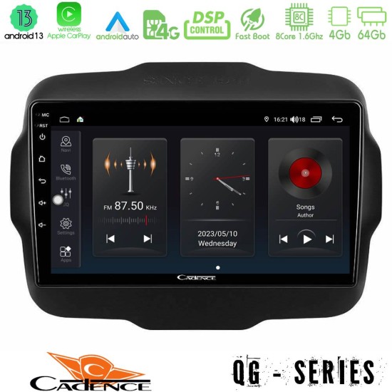 Cadence QG Series 8Core Android13 4+64GB Jeep Renegade 2015-2019 Navigation Multimedia Tablet 9"