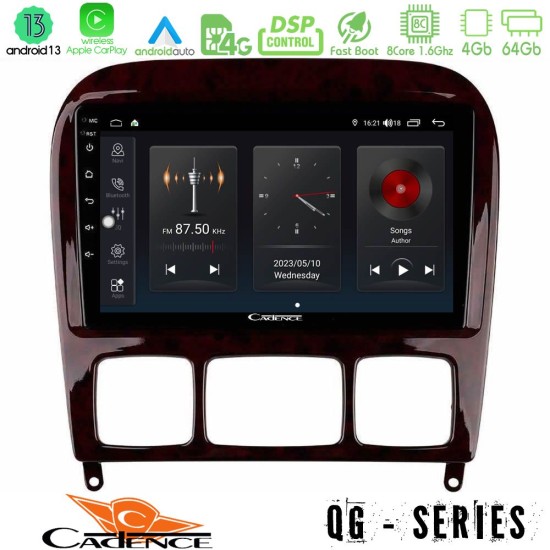 Cadence QG Series 8Core Android13 4+64GB Mercedes S Class 1999-2004 (W220) Navigation Multimedia Tablet 9"