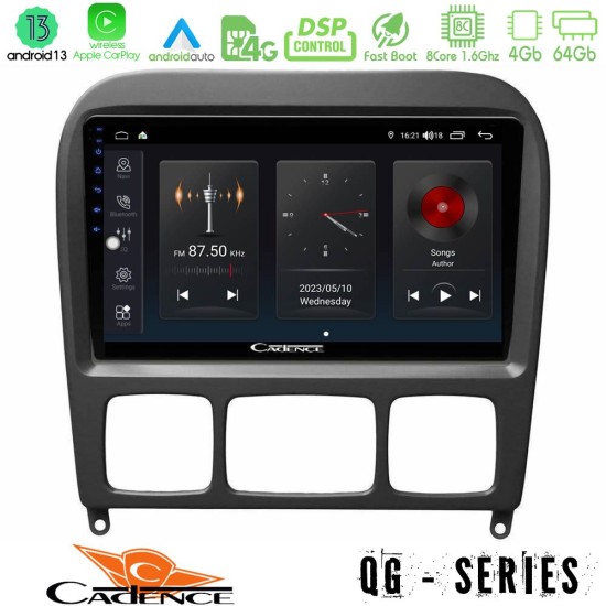 Cadence QG Series 8Core Android13 4+64GB Mercedes S Class 1999-2004 (W220) Navigation Multimedia Tablet 9"