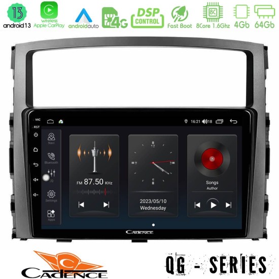 Cadence QG Series 8Core Android13 4+64GB Mitsubishi Pajero 2008-2009 Navigation Multimedia Tablet 9"