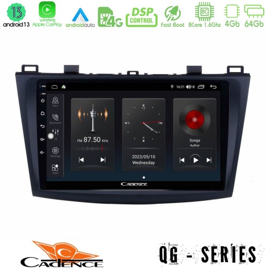 Cadence QG Series 8Core Android13 4+64GB Mazda 3 2009-2014 Navigation Multimedia Tablet 9"