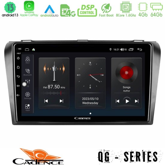 Cadence QG Series 8Core Android13 4+64GB Mazda 3 2004-2009 Navigation Multimedia Tablet 9"