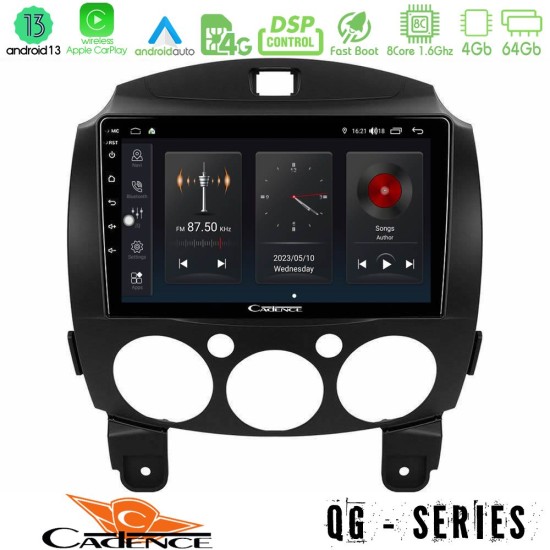 Cadence QG Series 8Core Android13 4+64GB Mazda 2 2008-2014 Navigation Multimedia Tablet 9"